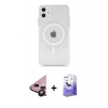 MARSİLYAN™- iPhone 11 Kılıf Ahenk Yansıma Prime - Siyah Bilvis 5in1 5D Magic Hayalet Cam Ekran Koruyucu + Raze Metal Kamera Lens - SH