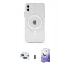 MARSİLYAN™- iPhone 11 Kılıf Ahenk Yansıma Prime - Siyah Bilvis 5in1 5D Magic Hayalet Cam Ekran Koruyucu + Pers Alüminyum Kamera Lens - LT