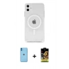 MARSİLYAN™- iPhone 11 Kılıf Ahenk Yansıma Prime - Siyah Buffer Cam Ekran Koruyucu + Neon Fosforlu Kamera Lens - MI