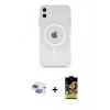 MARSİLYAN™- iPhone 11 Kılıf Ahenk Yansıma Prime - Siyah Buffer Cam Ekran Koruyucu + Pers Alüminyum Kamera Lens - GI