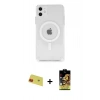 MARSİLYAN™- iPhone 11 Kılıf Ahenk Yansıma Prime - Siyah Buffer Cam Ekran Koruyucu + Rainbow Kamera Lens Koruma Cam - KI