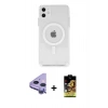 MARSİLYAN™- iPhone 11 Kılıf Ahenk Yansıma Prime - Siyah Buffer Cam Ekran Koruyucu + Raze Metal Kamera Lens - MR