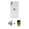 MARSİLYAN™- iPhone 11 Kılıf Ahenk Yansıma Prime - Siyah Buffer Cam Ekran Koruyucu + Raze Metal Kamera Lens - KI