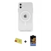 MARSİLYAN™- iPhone 11 Kılıf Ahenk Yansıma Prime - Siyah Buffer Hayalet Cam Ekran Koruyucu + Rainbow Kamera Lens Koruma Cam - KI