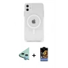 MARSİLYAN™- iPhone 11 Kılıf Ahenk Yansıma Prime - Siyah Buffer Hayalet Cam Ekran Koruyucu + Raze Metal Kamera Lens - MI