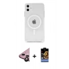 MARSİLYAN™- iPhone 11 Kılıf Ahenk Yansıma Prime - Siyah Buffer Hayalet Cam Ekran Koruyucu + Raze Metal Kamera Lens - SH