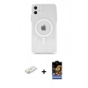 MARSİLYAN™- iPhone 11 Kılıf Ahenk Yansıma Prime - Siyah Buffer Hayalet Cam Ekran Koruyucu + Renkli Kamera Lens Koruma Cam - TU