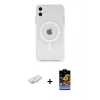MARSİLYAN™- iPhone 11 Kılıf Ahenk Yansıma Prime - Siyah Buffer Hayalet Cam Ekran Koruyucu + Renkli Kamera Lens Koruma Cam - YL