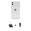 MARSİLYAN™- iPhone 11 Kılıf Ahenk Yansıma Prime - Siyah Joko Magic 5D Hayalet Cam + Kamera Lens Koruma Cam - SF