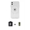MARSİLYAN™- iPhone 11 Kılıf Ahenk Yansıma Prime - Siyah Joko Magic 5D Hayalet Cam + PVD Metal Kamera Lens - YL