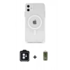 MARSİLYAN™- iPhone 11 Kılıf Ahenk Yansıma Prime - Siyah Joko Magic 5D Hayalet Cam + PVD Metal Kamera Lens - MI
