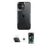 MARSİLYAN™- iPhone 11 Kılıf Akış Çizgi Koleksiyonu - Şeffaf 360 Full Body Arka Koruyucu + Kamera Lens Koruma Cam - SF