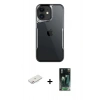 MARSİLYAN™- iPhone 11 Kılıf Akış Çizgi Koleksiyonu - Şeffaf 360 Full Body Arka Koruyucu + Renkli Kamera Lens Koruma Cam - PE