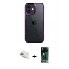 MARSİLYAN™- iPhone 11 Kılıf Akış Çizgi Koleksiyonu - Şeffaf 360 Full Body Arka Koruyucu + Pers Alüminyum Kamera Lens - GD