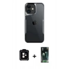 MARSİLYAN™- iPhone 11 Kılıf Akış Çizgi Koleksiyonu - Şeffaf 360 Full Body Arka Koruyucu + PVD Metal Kamera Lens - TU