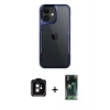 MARSİLYAN™- iPhone 11 Kılıf Akış Çizgi Koleksiyonu - Şeffaf 360 Full Body Arka Koruyucu + PVD Metal Kamera Lens - TU