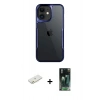 MARSİLYAN™- iPhone 11 Kılıf Akış Çizgi Koleksiyonu - Şeffaf 360 Full Body Arka Koruyucu + Renkli Kamera Lens Koruma Cam - TU