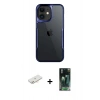 MARSİLYAN™- iPhone 11 Kılıf Akış Çizgi Koleksiyonu - Şeffaf 360 Full Body Arka Koruyucu + Renkli Kamera Lens Koruma Cam - YL
