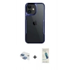 MARSİLYAN™- iPhone 11 Kılıf Akış Çizgi Koleksiyonu - Şeffaf Pasifik Cam Ekran Koruyucu + Pers Alüminyum Kamera Lens - GI