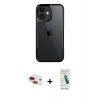 MARSİLYAN™- iPhone 11 Kılıf Akış Çizgi Koleksiyonu - Şeffaf Pasifik Cam Ekran Koruyucu + Pers Alüminyum Kamera Lens - KI