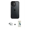 MARSİLYAN™- iPhone 11 Kılıf Akış Çizgi Koleksiyonu - Şeffaf Pasifik Cam Ekran Koruyucu + Pers Alüminyum Kamera Lens - YL