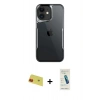 MARSİLYAN™- iPhone 11 Kılıf Akış Çizgi Koleksiyonu - Şeffaf Pasifik Cam Ekran Koruyucu + Rainbow Kamera Lens Koruma Cam - KI