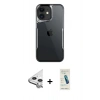 MARSİLYAN™- iPhone 11 Kılıf Akış Çizgi Koleksiyonu - Şeffaf Pasifik Cam Ekran Koruyucu + Raze Metal Kamera Lens - GS