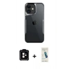 MARSİLYAN™- iPhone 11 Kılıf Akış Çizgi Koleksiyonu - Şeffaf Pasifik Cam Ekran Koruyucu + PVD Metal Kamera Lens - TU