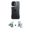MARSİLYAN™- iPhone 11 Kılıf Akış Çizgi Koleksiyonu - Şeffaf Royal Nano Ekran Koruyucu + Raze Metal Kamera Lens - KI