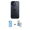 MARSİLYAN™- iPhone 11 Kılıf Akış Çizgi Koleksiyonu - Şeffaf Royal Nano Ekran Koruyucu + Neon Fosforlu Kamera Lens - MI