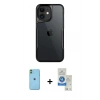 MARSİLYAN™- iPhone 11 Kılıf Akış Çizgi Koleksiyonu - Şeffaf Royal Nano Ekran Koruyucu + Neon Fosforlu Kamera Lens - YL