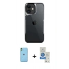 MARSİLYAN™- iPhone 11 Kılıf Akış Çizgi Koleksiyonu - Şeffaf Royal Nano Ekran Koruyucu + Neon Fosforlu Kamera Lens - YL