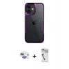 MARSİLYAN™- iPhone 11 Kılıf Akış Çizgi Koleksiyonu - Şeffaf Uv Polymer Nano Ekran Koruyucu + Pers Alüminyum Kamera Lens - GI