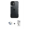 MARSİLYAN™- iPhone 11 Kılıf Akış Çizgi Koleksiyonu - Şeffaf Uv Polymer Nano Ekran Koruyucu + Pers Alüminyum Kamera Lens - GI