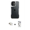 MARSİLYAN™- iPhone 11 Kılıf Akış Çizgi Koleksiyonu - Şeffaf Uv Polymer Nano Ekran Koruyucu + Pers Alüminyum Kamera Lens - GD