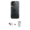 MARSİLYAN™- iPhone 11 Kılıf Akış Çizgi Koleksiyonu - Şeffaf Uv Polymer Nano Ekran Koruyucu + Pers Alüminyum Kamera Lens - KI