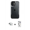 MARSİLYAN™- iPhone 11 Kılıf Akış Çizgi Koleksiyonu - Şeffaf Uv Polymer Nano Ekran Koruyucu + Pers Alüminyum Kamera Lens - YL