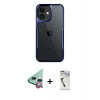 MARSİLYAN™- iPhone 11 Kılıf Akış Çizgi Koleksiyonu - Şeffaf Uv Polymer Nano Ekran Koruyucu + Raze Metal Kamera Lens - KI
