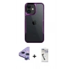 MARSİLYAN™- iPhone 11 Kılıf Akış Çizgi Koleksiyonu - Şeffaf Uv Polymer Nano Ekran Koruyucu + Raze Metal Kamera Lens - MR