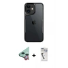MARSİLYAN™- iPhone 11 Kılıf Akış Çizgi Koleksiyonu - Şeffaf Uv Polymer Nano Ekran Koruyucu + Raze Metal Kamera Lens - KI