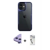 MARSİLYAN™- iPhone 11 Kılıf Akış Çizgi Koleksiyonu - Şeffaf Uv Polymer Nano Ekran Koruyucu + Raze Metal Kamera Lens - MR
