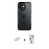 MARSİLYAN™- iPhone 11 Kılıf Akış Çizgi Koleksiyonu - Şeffaf Uv Polymer Nano Ekran Koruyucu + Renkli Kamera Lens Koruma Cam - PE