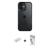 MARSİLYAN™- iPhone 11 Kılıf Akış Çizgi Koleksiyonu - Şeffaf Uv Polymer Nano Ekran Koruyucu + Renkli Kamera Lens Koruma Cam - SI