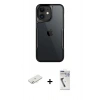 MARSİLYAN™- iPhone 11 Kılıf Akış Çizgi Koleksiyonu - Şeffaf Uv Polymer Nano Ekran Koruyucu + Renkli Kamera Lens Koruma Cam - SI
