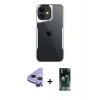 MARSİLYAN™- iPhone 11 Kılıf Akış Çizgi Koleksiyonu - Siyah 360 Mat Full Body Arka Koruyucu + Raze Metal Kamera Lens - MR