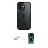 MARSİLYAN™- iPhone 11 Kılıf Akış Çizgi Koleksiyonu - Siyah 360 Mat Full Body Arka Koruyucu + Renkli Kamera Lens Koruma Cam - PE
