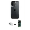 MARSİLYAN™- iPhone 11 Kılıf Akış Çizgi Koleksiyonu - Siyah 360 Mat Full Body Arka Koruyucu + Pers Alüminyum Kamera Lens - YL