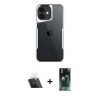 MARSİLYAN™- iPhone 11 Kılıf Akış Çizgi Koleksiyonu - Siyah 360 Mat Full Body Arka Koruyucu + Kamera Lens Koruma Cam - SF