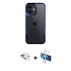 MARSİLYAN™- iPhone 11 Kılıf Akış Çizgi Koleksiyonu - Siyah 3D Antistatik Cam Ekran Koruyucu + Pers Alüminyum Kamera Lens - GD