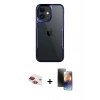 MARSİLYAN™- iPhone 11 Kılıf Akış Çizgi Koleksiyonu - Siyah 3D Antistatik Mat Seramik Nano Ekran Koruyucu + Pers Alüminyum Kamera Lens - KI